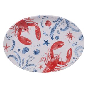 certified international nautical life lobster oval platter 16" x 12" servware, serving acessories, multicolred