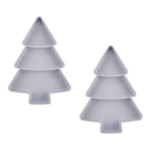 doitool 2pcs snack appetizer trays christmas tree shape dessert serving dishes snack platter serving trays fruit cheese dessert tray plate grey