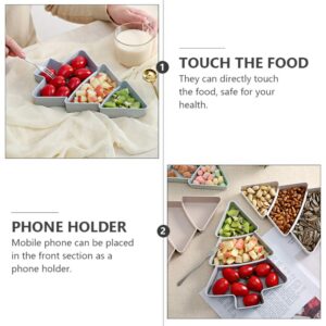 DOITOOL 2Pcs Snack Appetizer Trays Christmas Tree Shape Dessert Serving Dishes Snack Platter Serving Trays Fruit Cheese Dessert Tray Plate Grey