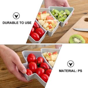 DOITOOL 2Pcs Snack Appetizer Trays Christmas Tree Shape Dessert Serving Dishes Snack Platter Serving Trays Fruit Cheese Dessert Tray Plate Grey