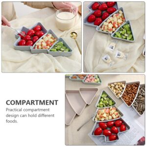 DOITOOL 2Pcs Snack Appetizer Trays Christmas Tree Shape Dessert Serving Dishes Snack Platter Serving Trays Fruit Cheese Dessert Tray Plate Grey