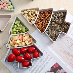 DOITOOL 2Pcs Snack Appetizer Trays Christmas Tree Shape Dessert Serving Dishes Snack Platter Serving Trays Fruit Cheese Dessert Tray Plate Grey