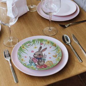 Veemoon 1 Pc Rabbit Easter Snacks Tray Easter Bunny Tray Salad Plate Round Wooden Trays Snack Serving Plate Appetizer Serving Salad Bowl Drink Garnish Dish Iron Plate Fruit Child