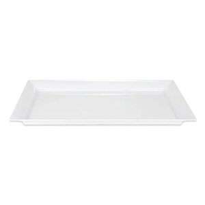 g.e.t. ml-242-w white 28" x 16" rectangular tray, break resistant dishwasher safe melamine plastic, siciliano collection