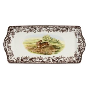 spode woodland collection sandwich tray | 13 inch serving platter for crudit, appetizers, desserts and sandwiches | made of fine porcelain | dishwasher safe