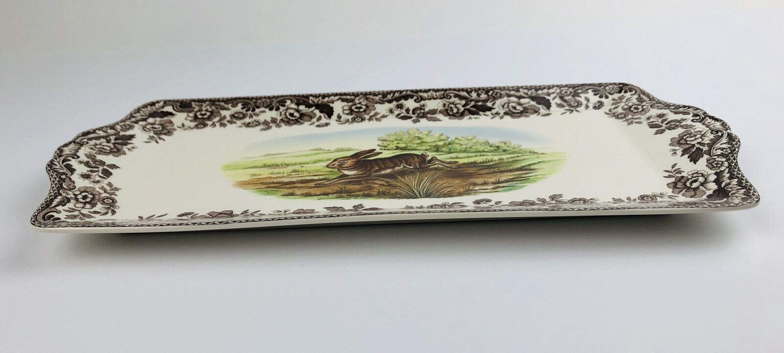 Spode Woodland Collection Sandwich Tray | 13 Inch Serving Platter for Crudit, Appetizers, Desserts and Sandwiches | Made of Fine Porcelain | Dishwasher Safe