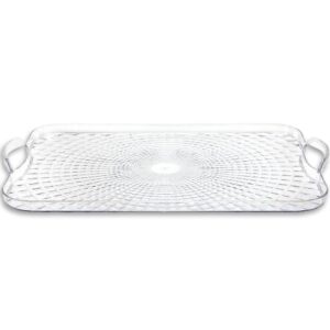 modern clear plastic pixel serving tray with handles - 18" x 13" (1 pc.) – stylish & durable – ideal for entertaining, parties, appetizers, and display
