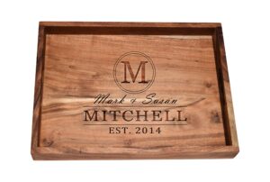 personalized bar tray design – custom serving tray, wood drink tray with personalized design – home bar gift or housewarming gift – bourbon/whiskey lovers gift, fully customizable – home bar gifts