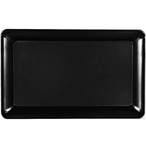 elegani black theme party supplies décor,black plastic rectangular platter (2x pcs)