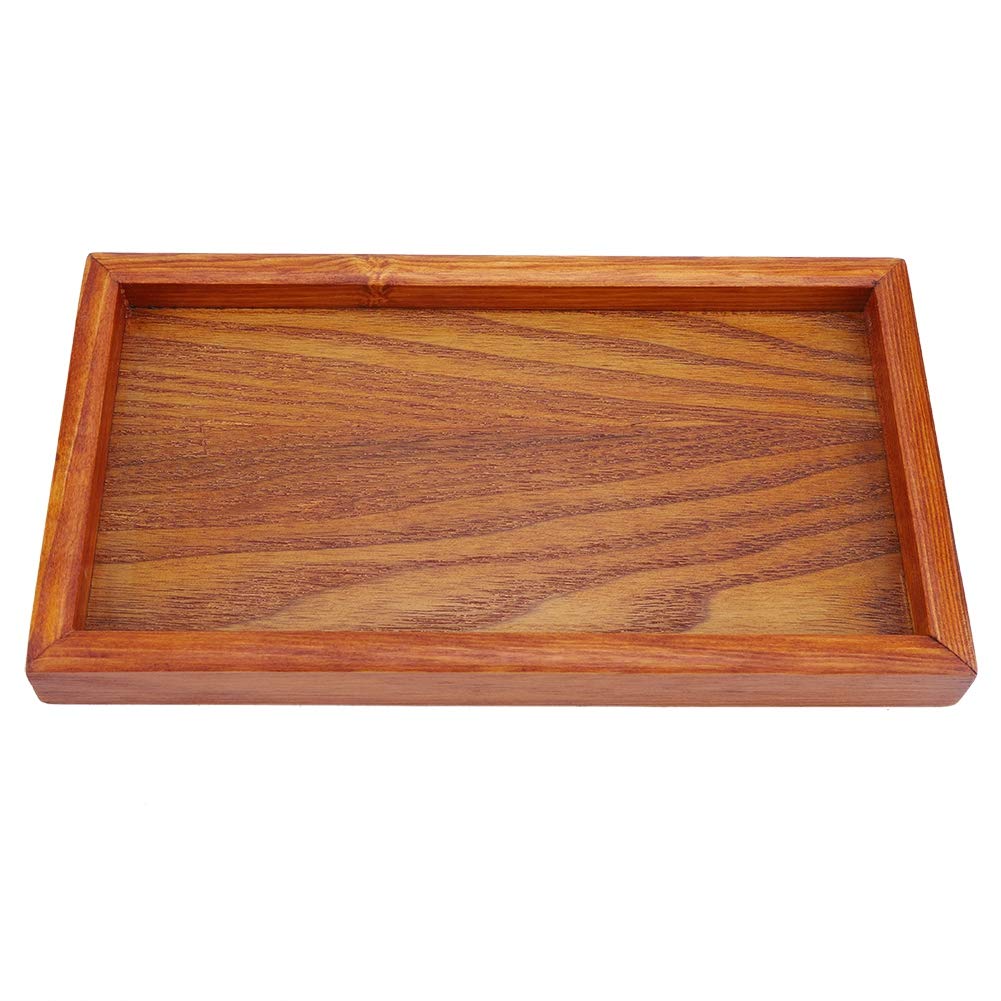 Wooden Tray, Wooden Serving Tray, Rectangle Wooden Tea Tray Serving Table Plate for Tea, Coffee, Snacks, Water Cup, Drinks(2212cm)