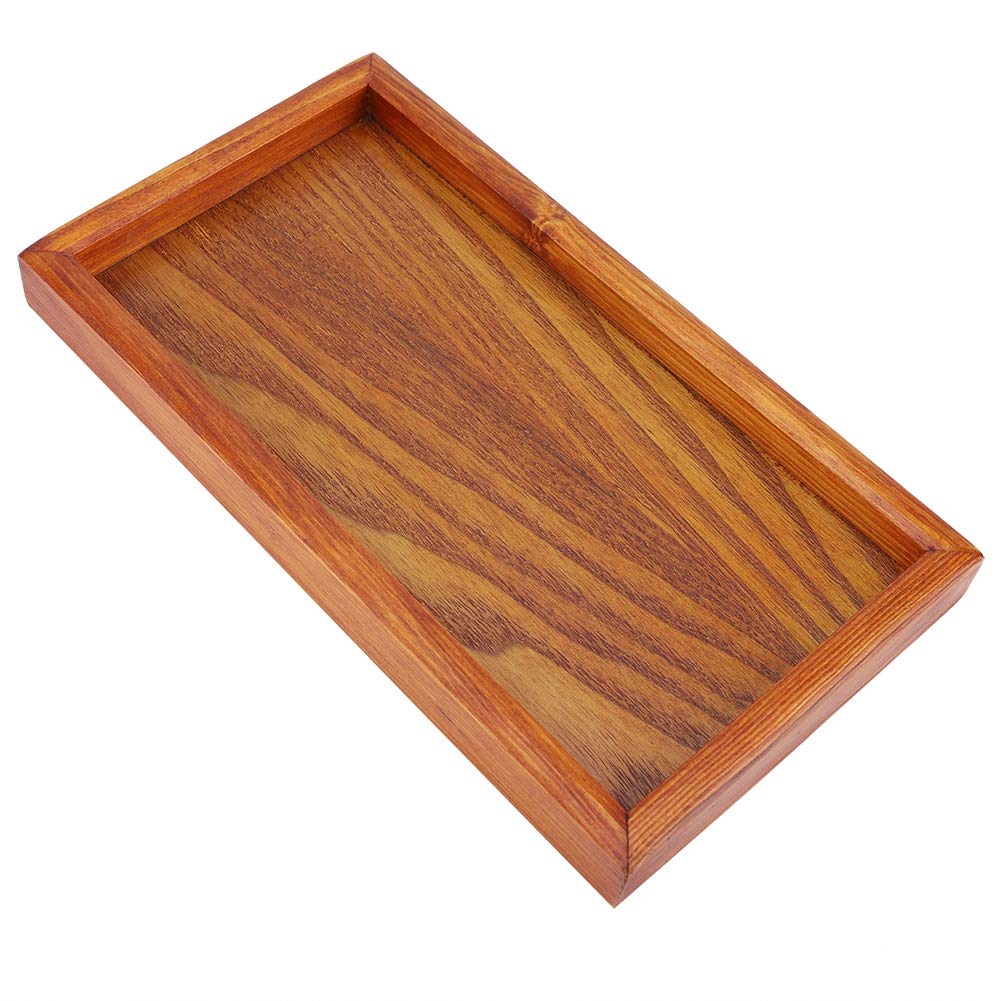 Wooden Tray, Wooden Serving Tray, Rectangle Wooden Tea Tray Serving Table Plate for Tea, Coffee, Snacks, Water Cup, Drinks(2212cm)