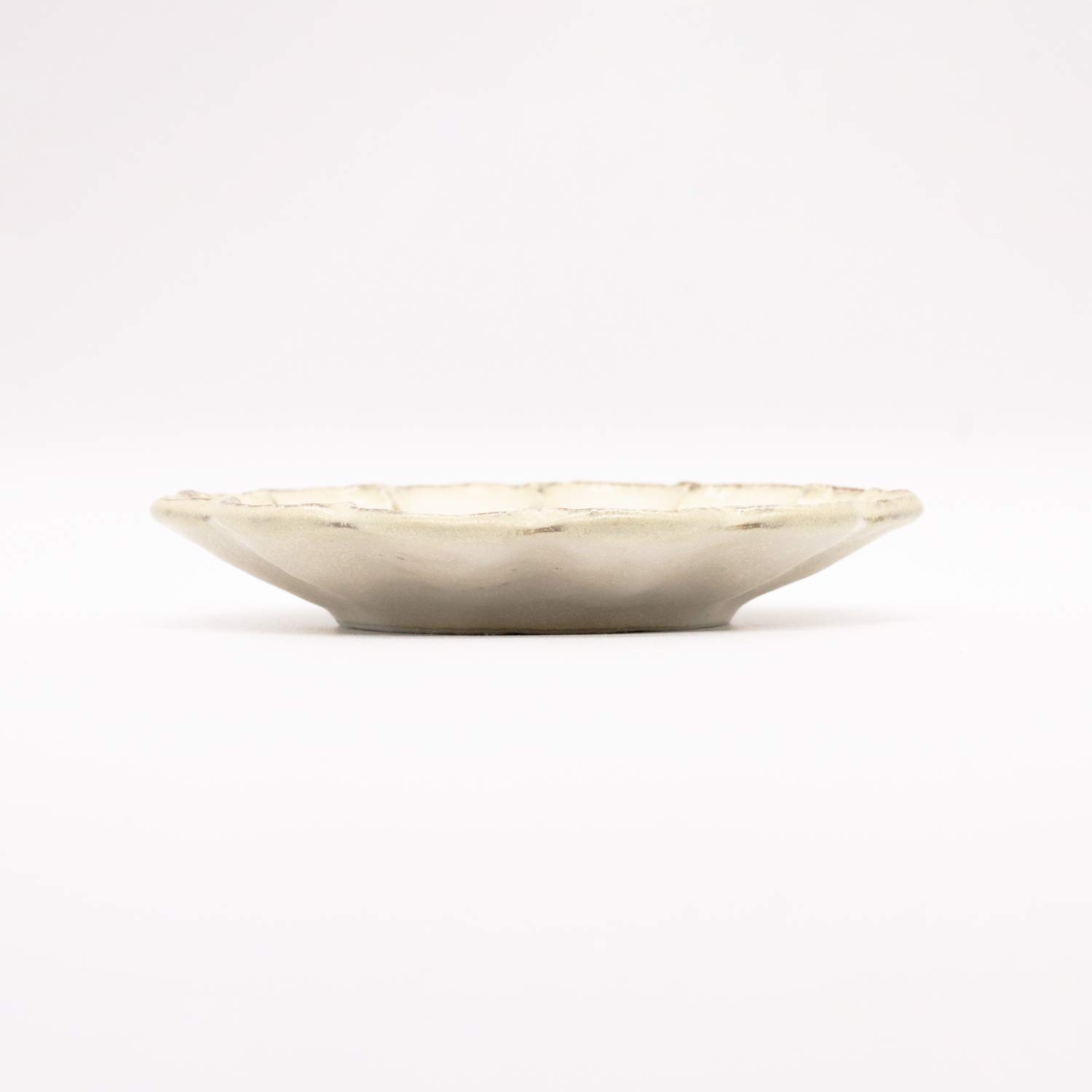 うつわ魯庵 Kaneko Kohei 555-0005 Mino Ware Plate, 5.5 inches (14 cm), Plate, White, Neriwa, Linker