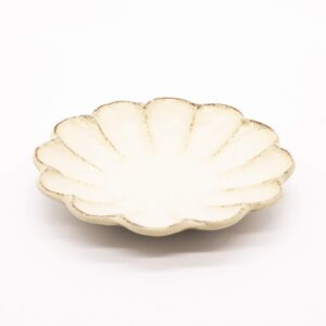 うつわ魯庵 Kaneko Kohei 555-0005 Mino Ware Plate, 5.5 inches (14 cm), Plate, White, Neriwa, Linker