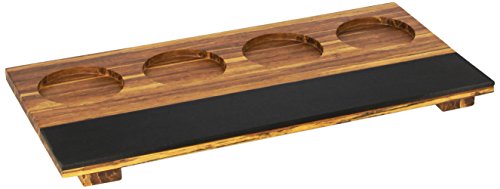 Cal-Mil 2064 Write-On Taster Flights, 12" Width x 6" Depth x 0.5" Height, Crushed Bamboo