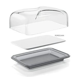 Guzzini - Gocce, Rectangular Cheese Dish Set - Transparent, 25,5 x 18 x h11,5 cm - 27010065