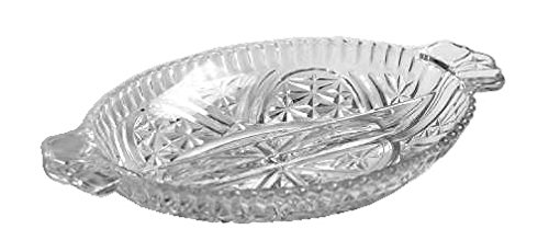 Glass Divided Thousand Line Relish Dish