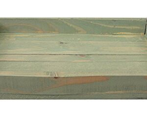 Wood Display/Serving Tray - 14" x 10" - Sage Green Wash Distressed - Decorative Distressed Vintage Wooden Rustic Ottoman Cottage Tray Serving Tray