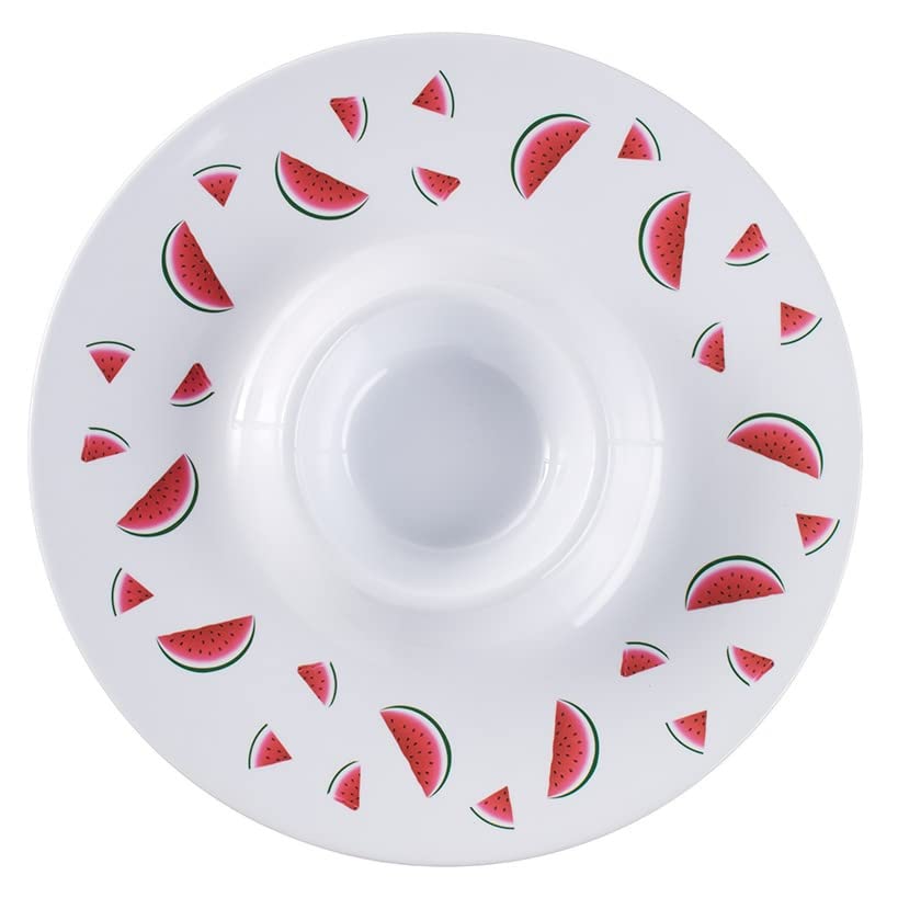 Chip and Dip Platter - Appetizer Serving Tray - Watermelon