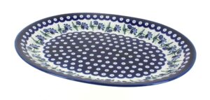blue rose polish pottery sweet annie large serving platter
