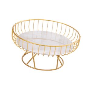 fruit tray, practical decorative hollow design serving tray for cafe (l golden)