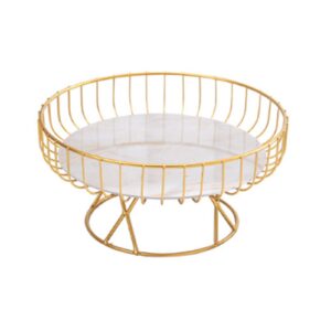 Fruit Tray, Practical Decorative Hollow Design Serving Tray for Cafe (L Golden)