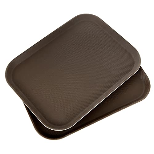 PETTYOLL 2PCS Cafeteria Trays, 12" x 16" Inch Plastic Restaurant Serving Trays, Restaurant Grade Non-Slip Trays for School Lunch, Diner, Commercial Kitchen Restaurant Equipment