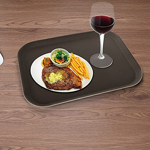 PETTYOLL 2PCS Cafeteria Trays, 12" x 16" Inch Plastic Restaurant Serving Trays, Restaurant Grade Non-Slip Trays for School Lunch, Diner, Commercial Kitchen Restaurant Equipment