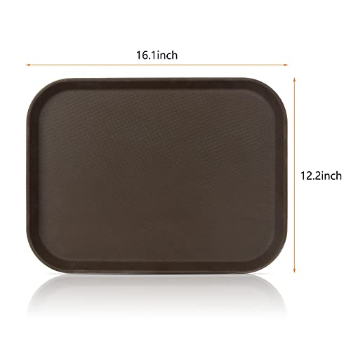 PETTYOLL 2PCS Cafeteria Trays, 12" x 16" Inch Plastic Restaurant Serving Trays, Restaurant Grade Non-Slip Trays for School Lunch, Diner, Commercial Kitchen Restaurant Equipment