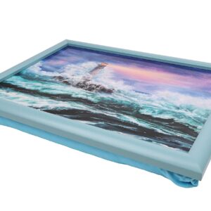 Maturi Lap Tray, Light House & Sea Design, Multi-Color, 13 x 17 x 3 cm