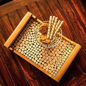 Premium Wood Crafted Steamed Beech Wooden Serving Tray | Kitchen Decor Food Cart | Nautical Gifts | Nagina International