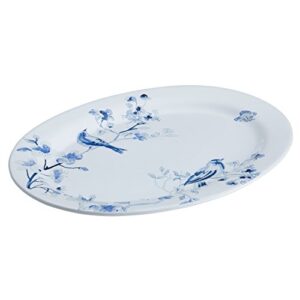 paula deen dinnerware indigo blossom platter, 10" x 14", print