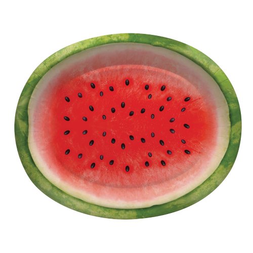 Creative Converting 8 Count Paper Oval Platters, Juicy Watermelon