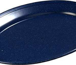 Carlisle FoodService Products Dallas Ware Reusable Plastic Oval Platter with Rim for Home and Restaurant, Melamine, 12 x 8.5 Inches, Café Blue, (Pack of 24)