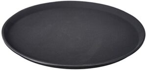 foodservice essentials fse 16-inch round rubber-lined non-slip serving tray (black)