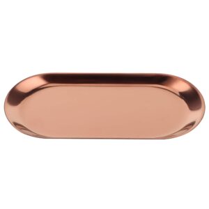 5pcs stainless steel oval shaped towel tray cosmetics jewelry storage tray dish plate organizergold (trumpet (rose gold rimless))