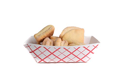 800ct Disposable Paper Food Tray (1/2 LB) - Red Check Food Tray, USA Made, Recyclable, Biodegradable, Compostable, Great for Picnics, Carnivals, Party, Camping, BBQ, Restaurants, Fries (0.5lb)