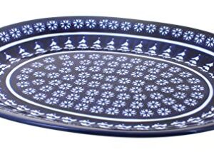 Blue Rose Polish Pottery Winter Nights Large Serving Platter