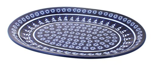 Blue Rose Polish Pottery Winter Nights Large Serving Platter