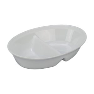 BIA Cordon Bleu 10.5-Inch Divided Oval Server Bowl, White