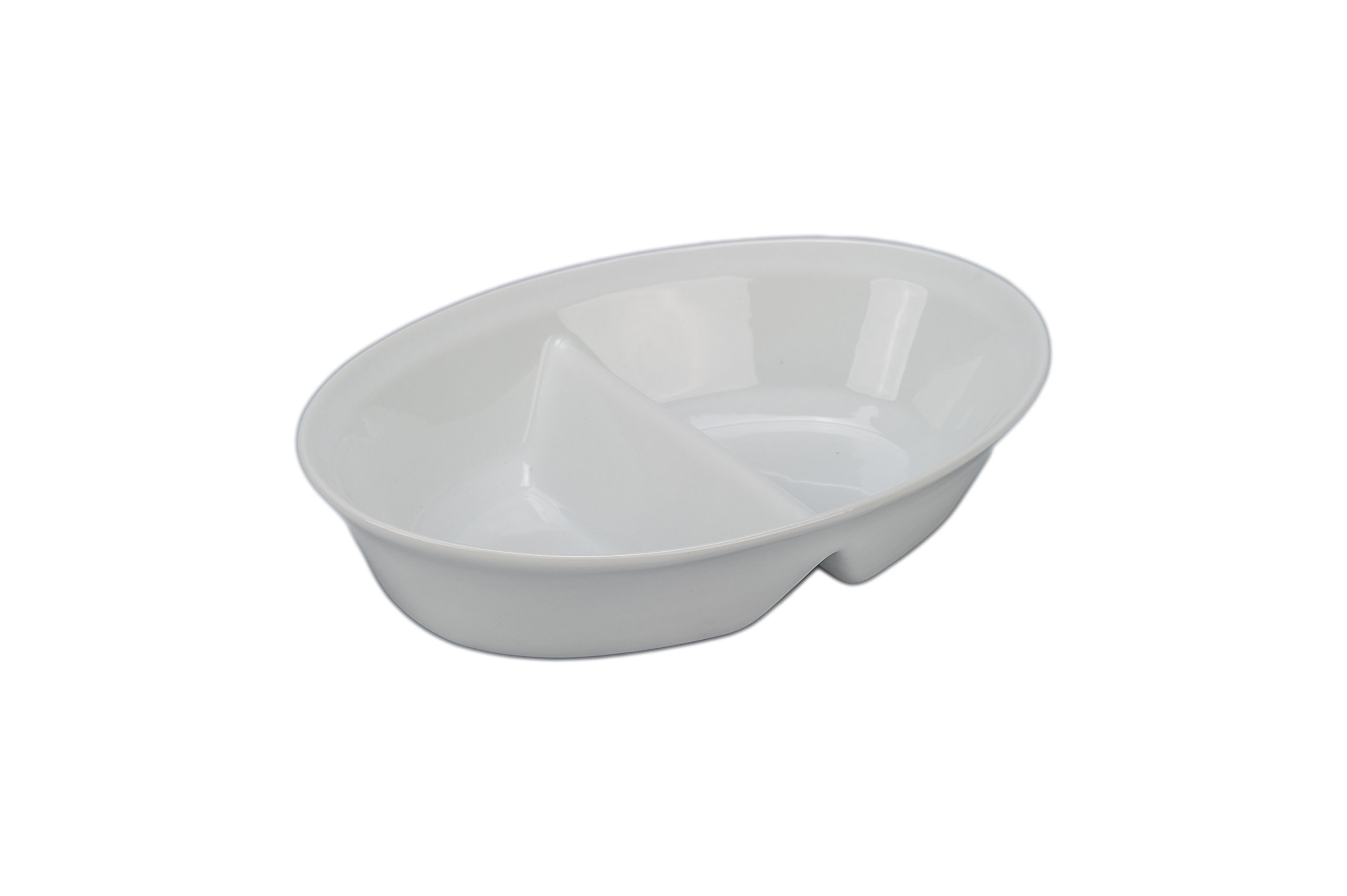 BIA Cordon Bleu 10.5-Inch Divided Oval Server Bowl, White