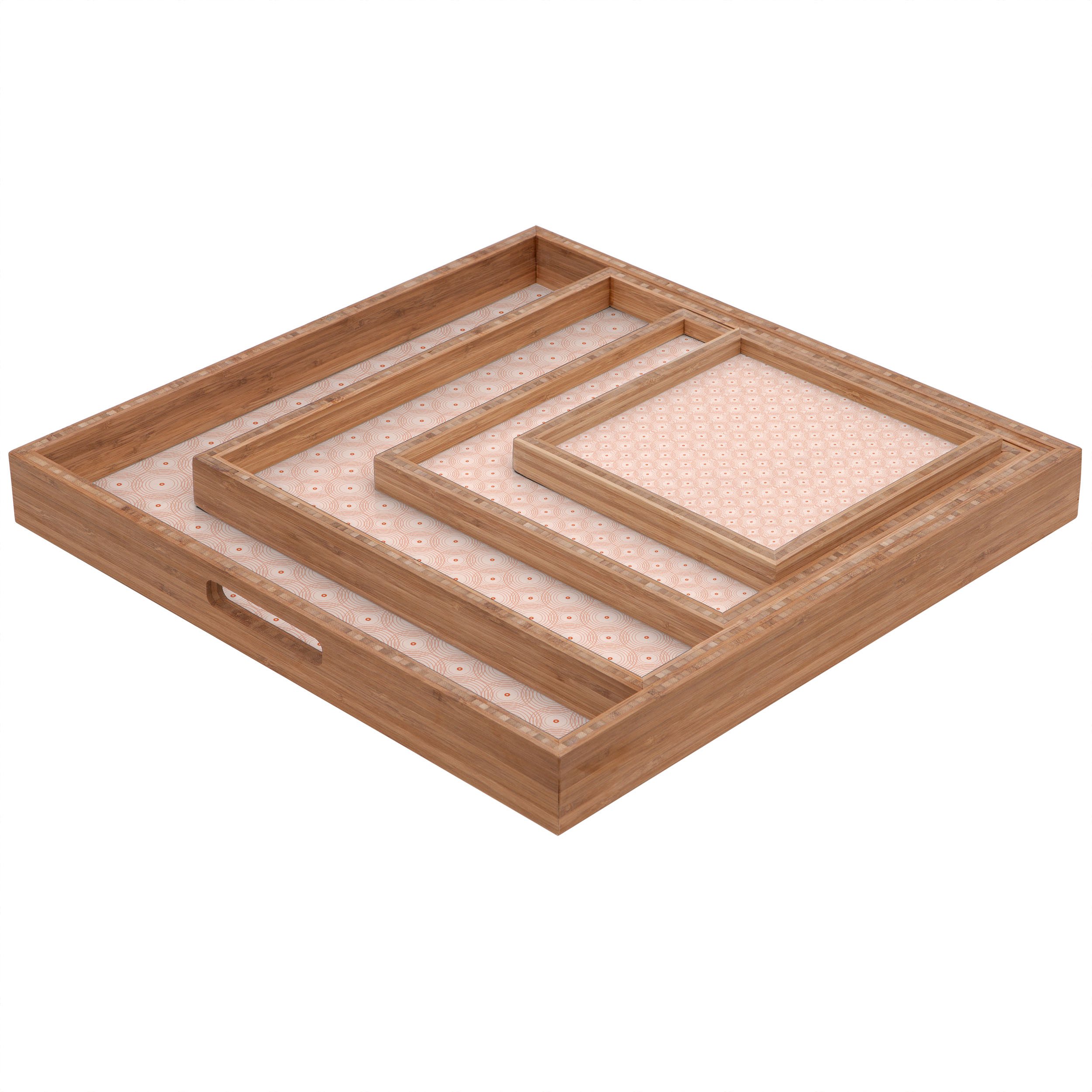 Deny Designs Caroline Okun Rosy Spirals Indoor/Outdoor Square Tray, 12" x 12"