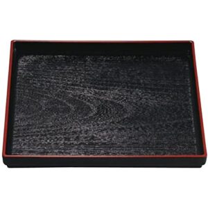 j-kitchens shaku 1 equilateral wood grain obon (bon tray tray), black tenshu, made in japan