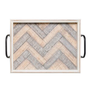 elements wavy wood tray, 19-inch, assorted