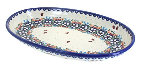 Blue Rose Polish Pottery Scarlett Oval Platter