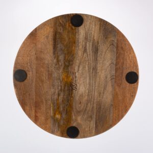 Heritage Collection Mango Wood Round Tray With Letter"R"