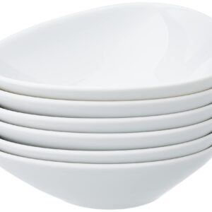 Alessi Colombina 5-3/4-Inch by 5-Inch by 10-1/4-Inch Serving Bowl shallow, White Porcelain, Set of 6