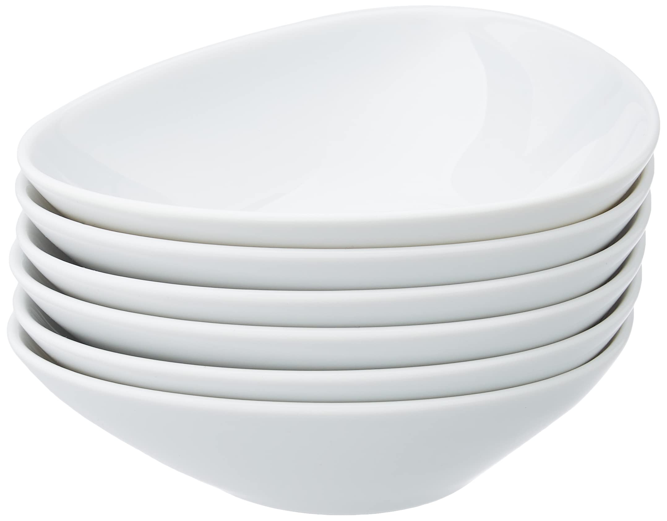 Alessi Colombina 5-3/4-Inch by 5-Inch by 10-1/4-Inch Serving Bowl shallow, White Porcelain, Set of 6