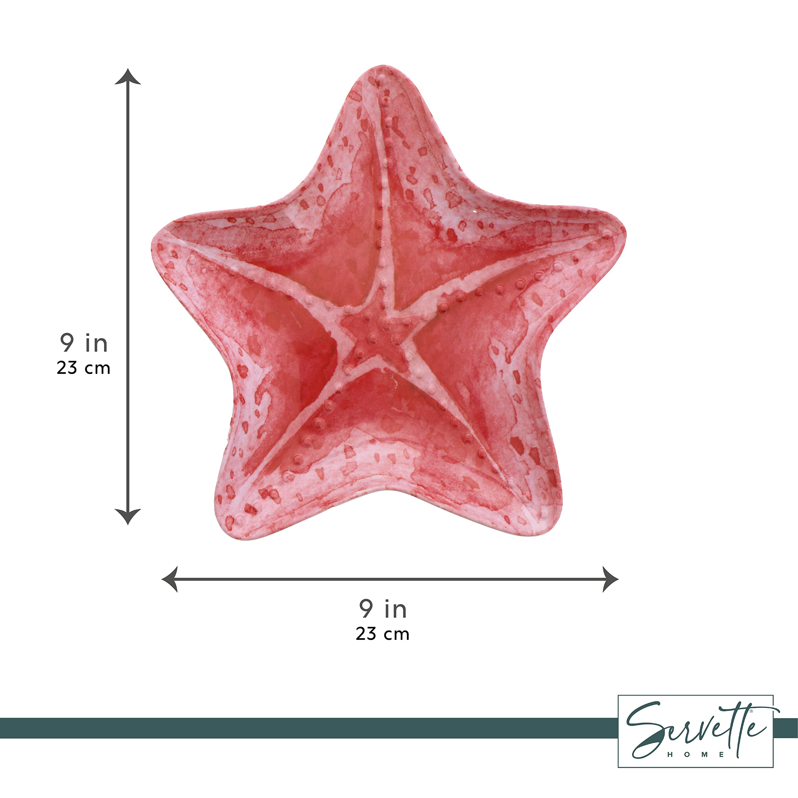 Servette Home Pink Melamine Starfish Plate