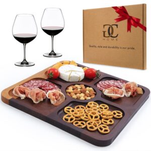 cg home heat-treated wooden beech large cheese board, large charcuterie board platter unique housewarming & bridal shower gift serving solid tray sturdy & durable