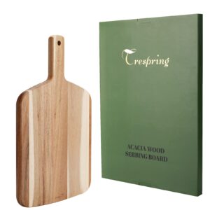 acacia wood cutting board with handle,wooden charcuterie board for meat,cheese board,bread,and charcuterie-decorative wooden serving board for kitchen butcher block carving board for kitchen